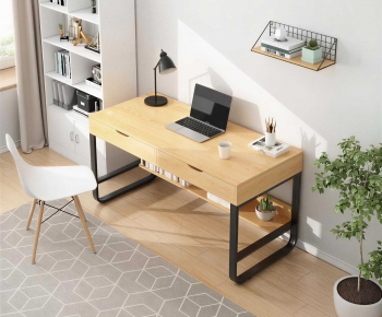 Modern Computer Desk And Chair-ID:494317052
