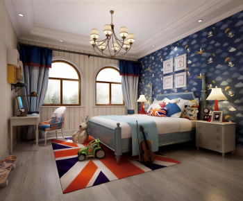 Modern Boy's Room And Son's Room-ID:555454979