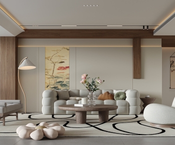 New Chinese Style A Living Room-ID:724508057