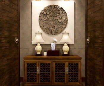 New Chinese Style Entrance Cabinet-ID:210479022