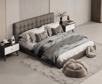 Modern Double Bed-ID:933490999