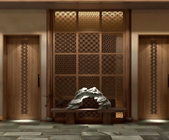 New Chinese Style Office Elevator Hall-ID:263499026