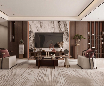 New Chinese Style A Living Room-ID:194473033