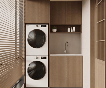 Japanese Style Balcony Laundry Room-ID:965126997