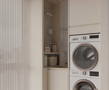 Modern Balcony Laundry Room-ID:729482894
