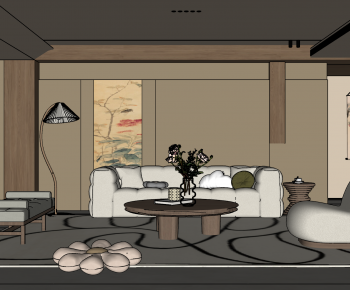 New Chinese Style A Living Room-ID:673979045
