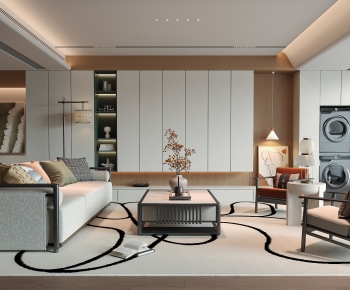 New Chinese Style A Living Room-ID:428344017