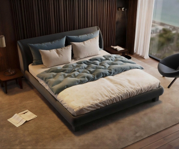 Modern Double Bed-ID:879328971