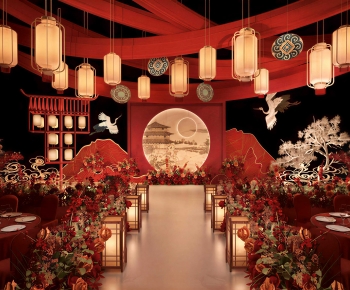 New Chinese Style Banquet Hall-ID:494868993