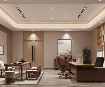 New Chinese Style Manager's Office-ID:132478009