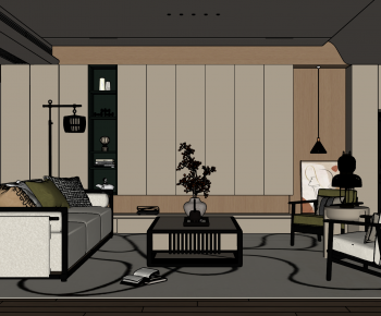 New Chinese Style A Living Room-ID:830188048