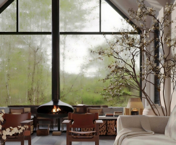 Wabi-sabi Style A Living Room-ID:377374891