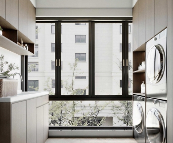 Modern Balcony Laundry Room-ID:979063993