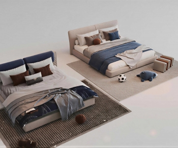 Modern Double Bed-ID:941310884