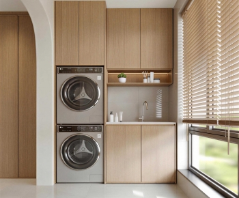 Japanese Style Balcony Laundry Room-ID:178829915