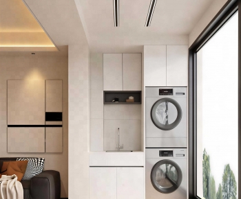 Modern Balcony Laundry Room-ID:746731048