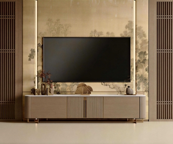New Chinese Style TV Wall-ID:697141891