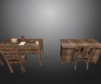 Wabi-sabi Style Computer Desk And Chair-ID:634989988