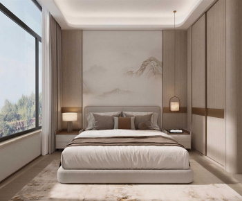 New Chinese Style Bedroom-ID:401010993
