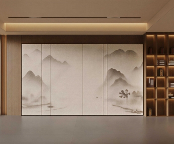New Chinese Style TV Wall-ID:398603926