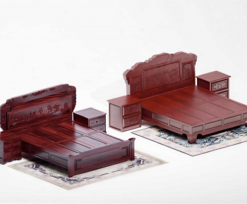 New Chinese Style Double Bed-ID:137665031