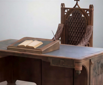 American Style Computer Desk And Chair-ID:212070942