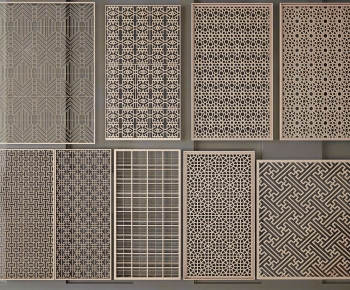 New Chinese Style Metal Screen Partition-ID:725591254