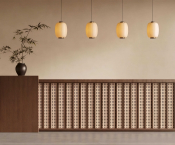 Wabi-sabi Style Reception Desk-ID:992295038