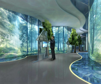 Modern Exhibition Hall-ID:437823062