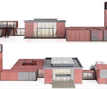 Industrial Style Appearance Of Commercial Building-ID:650757075