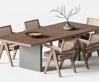 Wabi-sabi Style Dining Table And Chairs-ID:864454982