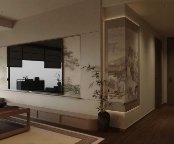 New Chinese Style A Living Room-ID:903899779