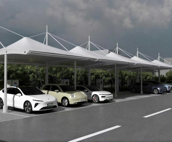 Modern Outdoor Parking Lot-ID:871006013