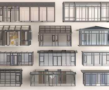 Modern Glass Sunshine Room-ID:717558957