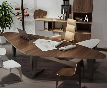 Modern Office Desk And Chair-ID:745471009