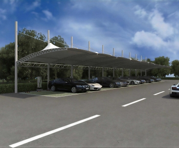 Modern Outdoor Parking Lot-ID:668509965