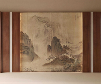 New Chinese Style TV Wall-ID:712155102