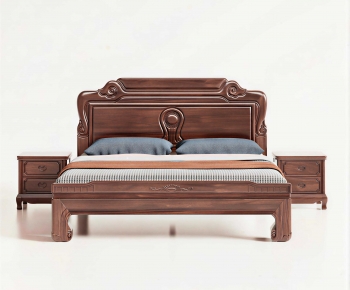 New Chinese Style Double Bed-ID:474069123