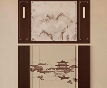 New Chinese Style TV Wall-ID:690362933