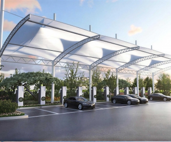 Modern Outdoor Parking Lot-ID:660847901