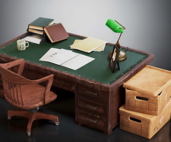 Modern Computer Desk And Chair-ID:441164021
