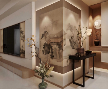 New Chinese Style A Living Room-ID:119762908
