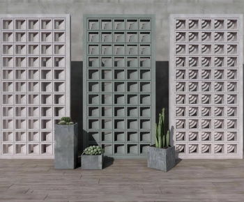 Industrial Style Glass Screen Partition-ID:755296957