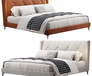 Modern Double Bed-ID:390600925