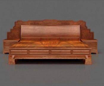 New Chinese Style Double Bed-ID:796534063