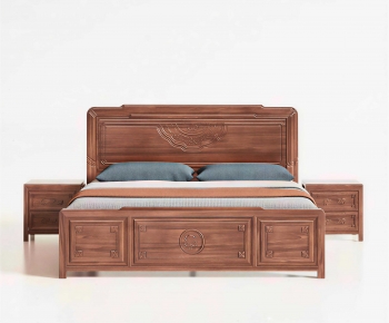 New Chinese Style Double Bed-ID:147015091