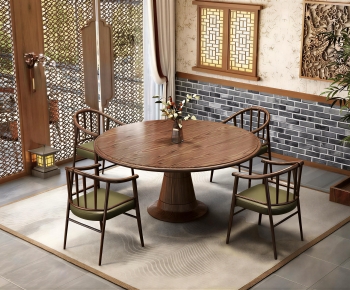 New Chinese Style Dining Table And Chairs-ID:214490962