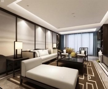 New Chinese Style A Living Room-ID:100719935