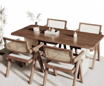 Wabi-sabi Style Dining Table And Chairs-ID:339450825