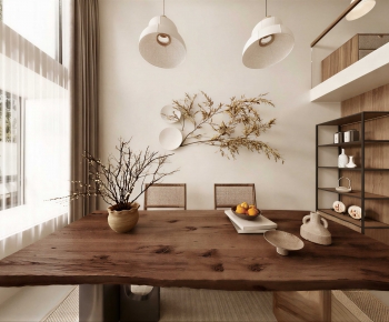 Wabi-sabi Style Dining Room-ID:375848052